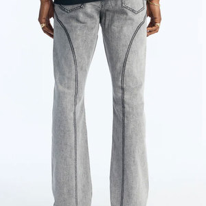 Jeans droits en denim SDL pour hommes, de haute qualité, avec logo personnalisé, délavage usé, taille mi-haute, style décontracté et urbain - Fabricant OEM - Product Image 2