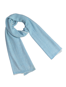 Bufanda Premium Azul Claro con Diseño en Zigzag para Mujer, 28x80 Pulgadas, Hecha a Mano con Lana y Acrílico, Chal de Fibra Suave y Cómodo de Alta Calidad - Product Image 5