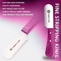 Couteau à démêler Flamia & Jabz pour chien, couteau à carder pour peigne à poils de terrier, peignes en acier inoxydable pour renard, chat, chien, cheval, peigne en bois