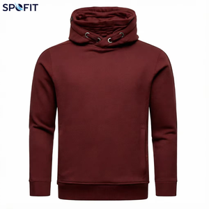 Sweat à capuche en molleton French Terry pour homme, pull uni avec cordon de serrage, streetwear décontracté, logo personnalisé OEM - Product Image 1