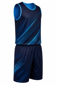 Ensemble de maillot de basket-ball unisexe, débardeur sans manches, short, imprimé par transfert thermique, polyester respirant, col en V, sangle réglable - Product Image 5