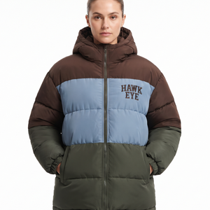 Veste d'hiver matelassée à capuche pour femme, imperméable, en toile, entièrement zippée, chaude et isolée, vente en gros - Product Image 5
