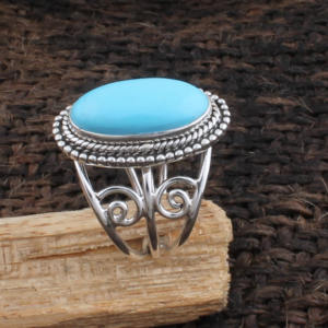 925 Sterling <b>Silver</b> Bezel Setting Turquoise Oval Cut Handmade Classic <b>Boho</b> Dainty Solitaire <b>Ring</b> Certified Jaipur Wedding - Product Image 6