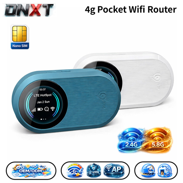 DNXT 4g Router with Sim Card WiFi6 300Mbps Internet Mobile Wifi 2.4g&5.8g Wi-fi Pocket AP Mode 4g Router Usb for Travel Use