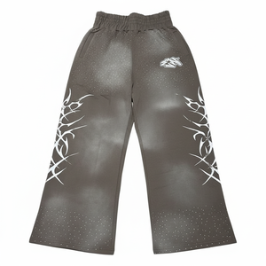 Pantalones de chándal anchos personalizados al por mayor para hombre, con pedrería, estilo urbano, joggers - Product Image 1