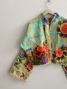 Assorted <b>Kantha</b> Reversible Short Length <b>Jacket</b> Women Handmade Embroidered Boho <b>Jacket</b> - Product Image 2