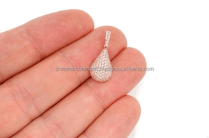 สร้อยคอจี้เพชรโมอิสซาไนต์ทรงหยดน้ำชุบทองคำขาว 10K สำหรับผู้หญิง ดีไซน์ทันสมัย ประดับเพชรแบบไอซ์  ไอเดียของขวัญเครื่องประดับทองคำสำหรับเธอ - Product Image 6