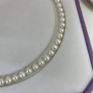 Promotion spéciale Fête des Mères : Collier de perles d'eau douce de 7-8 mm, lumière intense, micro-défauts, perle de Zhuji, cadeau parfait, collier non central - Product Image 2