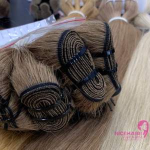 Pelucas de cabello humano Máquina Extensiones de cabello de trama Raw Doble dibujado Rubio Vietnamita Virgen Genius Trama Cabello Caliente 2025 - Product Image 4