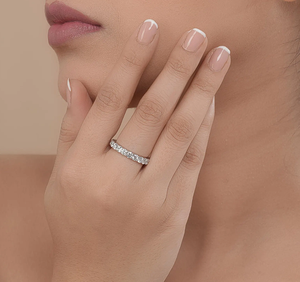 Bague de fiançailles vintage en diamant de laboratoire, argent 925, certifiée IGI, bijoux pour cadeaux d'anniversaire et de mariage - Product Image 4