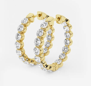 <b>Hoops</b> Earrings Diamond Earrings Gold and <b>Silver</b> Earrings Natural and Lab Grown Diamonds Earrings <b>Hoops</b> Fine Jewelry for Women - Product Image 1