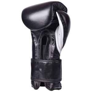 Guantes de Boxeo Negros de Piel Genuina 100% de Primera Calidad OEM de Solid Traders, con Cierre y Absorción de Humedad - Product Image 2