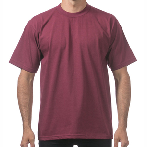T-shirt Homme Bordeaux à Manches Courtes Col Rond Coupe Droite Décontracté en Jersey Tricoté 100% Coton Couleur Unie Design Uni 2026 - Product Image 3