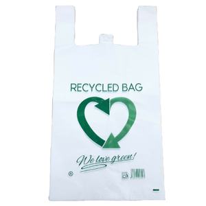 Bolsas de camiseta 70% Mango de chaleco de HDPE reciclable - Product Image 1