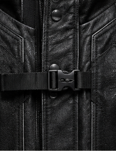 Chaqueta táctica de cuero para hombre con cuello vuelto - Product Image 4