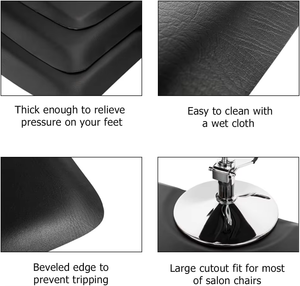 Tapis de travail ergonomique professionnel pour salon de coiffure, anti-fatigue, durable, en cuir PU, mousse souple, antidérapant, résistant à la chaleur, recyclable - Product Image 6