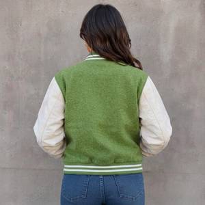 <b>Women</b> Real <b>Leather</b> <b>Bomber</b> <b>Jacket</b>, Varsity Button <b>Jacket</b>, Ladies <b>Leather</b> <b>Jacket</b>, Handmade Streetwear Gift , <b>Women</b>’ <b>Jacket</b> - Product Image 6