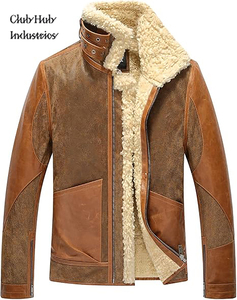 Chaqueta de aviador de piel de oveja premium, chaqueta de invierno de lujo estilo piloto, chaqueta de piel de oveja de alta calidad. - Product Image 1