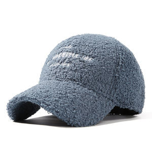 Wholesale Unisex Faux Sherpa Fabric Baseball <b>Caps</b> Sporty <b>Caps</b> with Embroidery for Autumn and Winter No reviews yet - Product Image 4