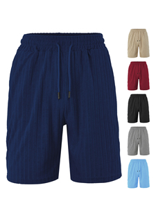 Shorts Awrah personnalisés en coton tricoté, Bermuda uni bleu marine pour hommes, en nylon/spandex, décontractés, imperméables, séchage rapide, taille élastique - Product Image 5