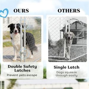 Nichoir et cage extérieurs argentés pour chiens et animaux de compagnie - Maisons et meubles pour animaux - Product Image 4