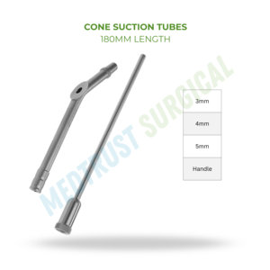Tube d'aspiration conique en acier inoxydable, canule d'aspiration chirurgicale avec poignée pour les procédures d'aspiration en microchirurgie ORL - Product Image 2