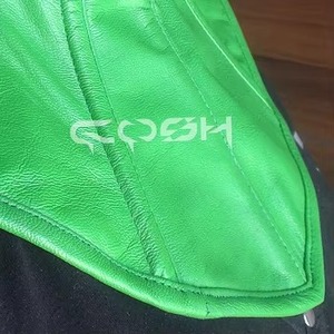 Green Leather Neck <b>Corset</b> Collars With Side Zipper Supplier - Product Image 3