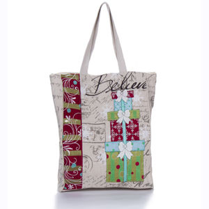 Top Quality Customized <b>Christmas</b> Tote Bag Custom Silk Item Style Pattern Letter Promotion <b>China</b> For Export - Product Image 3