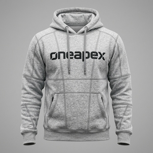 Sweat-shirt à capuche en molleton gris chiné pour homme, logo personnalisé, streetwear, mélange de coton - Product Image 1