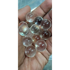 Vente en gros de pierres naturelles sculptées, sphères de quartz cristallin transparent, 15-17 mm, sans trou, sans perçage, décoration Feng Shui pour la maison, artisanat en cristal - Product Image 3