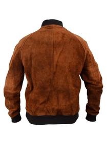 เสื้อแจ็คเก็ตบอมเบอร์หนังกลับสีน้ำตาลสำหรับผู้ชาย แขนยาว กันลม ใส่ได้ในฤดูใบไม้ร่วง แห้งเร็ว เหมาะสำหรับขี่มอเตอร์ไซค์ - Product Image 2