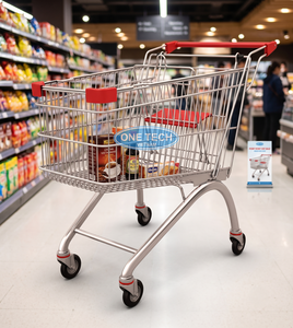 Carritos de compras ecológicos y resistentes al óxido de 60L - 180L, fabricados en Vietnam por One Tech, con revestimiento de polvo en malla, en azul y rojo. - Product Image 4