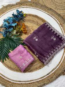 Premium Collection Festival Wear Space Silk with Embroidery-Zari & Sequence work <b>Saree</b>-<b>Blouse</b> Collection Supplier from Surat - Product Image 6