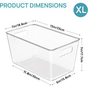6 Contenitori di Plastica Trasparente con Manici, Organizzatori Pieghevoli per Dispensa, Frigorifero, Armadio e Piano di Lavoro della Cucina - Product Image 2