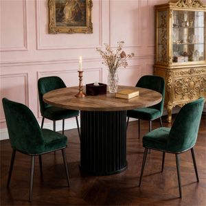 Tavolo da Pranzo Rotondo in Legno per Cucina e Soggiorno, Ideale per Accogliere gli Ospiti - Product Image 1