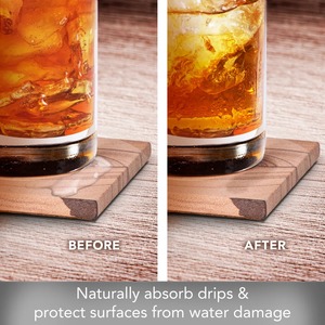 Handmade Wooden Drink Coasters Reusable <b>Table</b> <b>Protector</b> for Coffee Tea and Wine Glasses At Cheap Price - Product Image 2