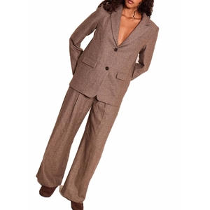 Conjunto de Blazer y Falda para Mujer, Otoño 2026, Cuello en V, Dos Piezas, Ropa de Oficina, Chaqueta Entallada de Manga Larga, Falda Corta, Personalizado OEM ODM - Product Image 1