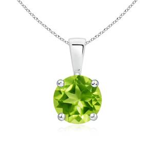 Trendy Wholesale Rhaya Jewels Sterling Silver Rhodium Plated Cut <b>Peridot</b> Solitaire <b>Pendant</b> Handmade Minimalist Everyday Wear - Product Image 1