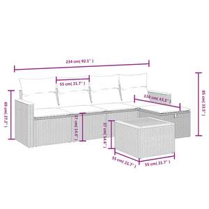 Ensemble de canapés de jardin en rotin PE beige avec structure en acier thermolaqué et bois d'acacia, mobilier d'extérieur de haute qualité - Product Image 4