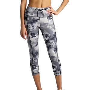 High Capri Leggings for Women <b>Tummy</b> <b>Control</b> Soft Slim Pants Spandex/Organic Cotton Quick Dry Breathable Yoga Running - Product Image 4