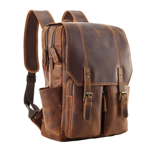 <b>Waterproof</b> Genuine Cow Leather <b>Backpack</b> Anti-Theft Vintage Laptop Rucksack for Work and Travel LBP-0451 - Product Image 3