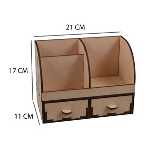 Organisateur de bureau élégant en MDF avec plusieurs compartiments |   Vente en gros personnalisée - Product Image 3