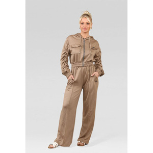Luxury women velour tracksuit <b>zip</b> <b>up</b> <b>cropped</b> hoodie high waist wide leg pants fashion lounge co ord apparel set - Product Image 1