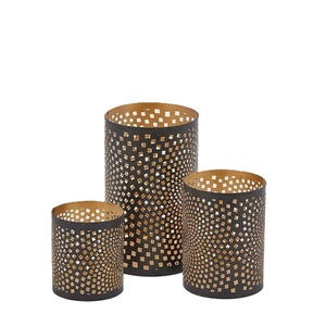 ชุดเชิงเทียนเหล็กฉลุลาย High Arrival จำนวน 3 ชิ้น สีดำและสีทอง ของตกแต่งบ้าน คริสต์มาส ขนาดและรูปทรงปรับแต่งได้ - Product Image 2