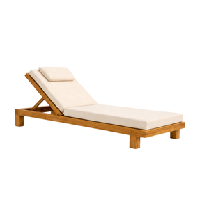 Ensemble de chaises longues de luxe en teck ARTERRA pour l'extérieur, résistantes aux intempéries, imperméables, pour la plage, l'hôtel, la villa, le patio - Product Image 1