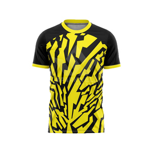 Camiseta de Fútbol para Hombre, Negra y Amarilla, Sólida, Transpirable, Talla Grande, Manga Corta, Absorbe la Humedad, Cuello Redondo, para Todas las Temporadas, Corte Regular - Product Image 4