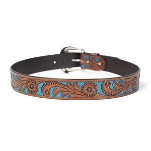 Ceinture de luxe en cuir véritable pour homme, style western, ornée de perles, motif floral, faite à la main, cadeau idéal - Product Image 6