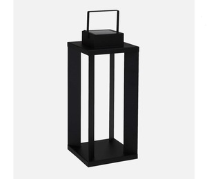 Modernised Luxury Hanging Home Decor Stainless Steel Metal Candle <b>Lantern</b> With Shiny <b>Black</b> Color Finished for Home & Garden - Product Image 3