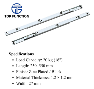 รางเลื่อนแบบยืดได้เต็มที่ 27 มม. พร้อมแถบยึดชั้นวาง - Product Image 2