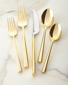 2025 Stainless Steel Matte Gold <b>Flatware</b> <b>Sets</b> for Camping Wedding Rental and Luxury Hotels Modern Design GOOD DESIGN Brand - Product Image 1